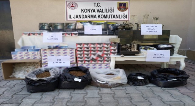 Konyada piyasa değeri 215 bin lira olan tütün ve tütün malzemesi ele geçirildi