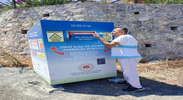 Köyceğizde zirai ambalaj atıkları konteynırları kontrol edildi
