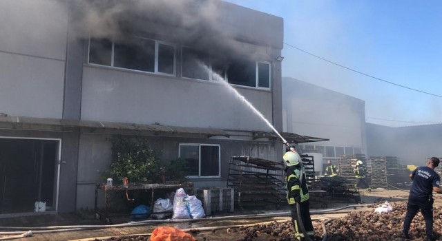 Manisada fabrika yangını