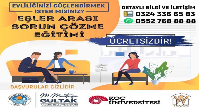 Mersinde eşler arası sorun çözme eğitimleri başlıyor