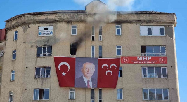 MHP Hakkari İl Başkanlığında yangın