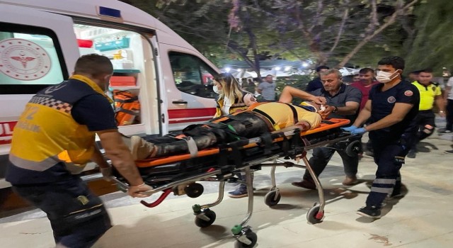 Motosikletten düşüp kafasını betona çarpan sürücü yaralandı