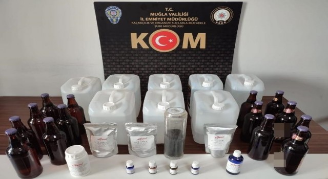 Muğlada, sahte alkol operasyonu