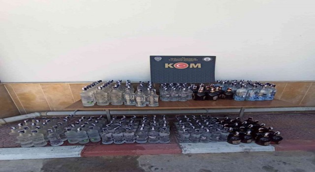 Nazillide 248 şişe sahte alkol ele geçirildi