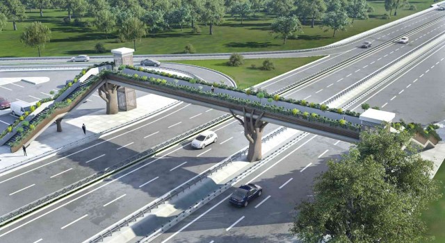 Ormanyanın konseptine uygun üst geçit yapılıyor