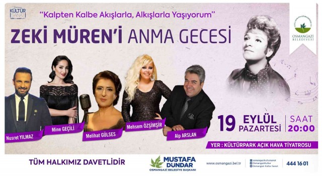 Osmangaziden sanat güneşine vefa gecesi