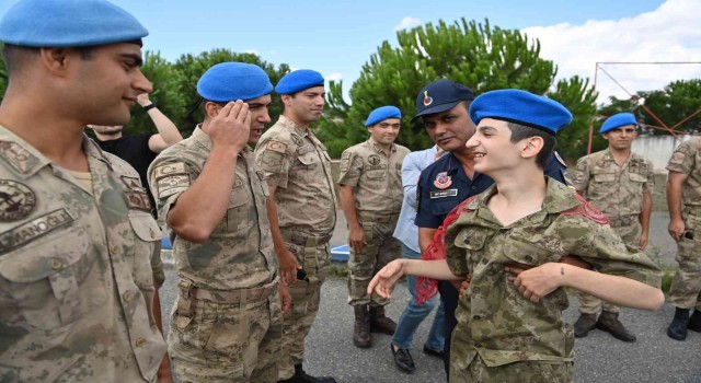 Özel çocuk Fehminin askerlik hayali gerçek oldu