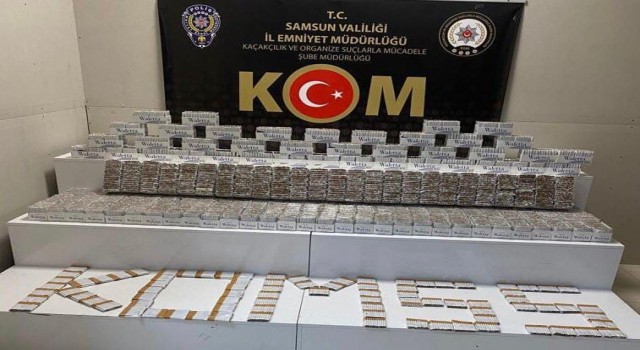 Samsunda 48 bin dal doldurulmuş makaron ele geçirildi