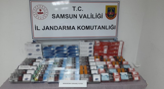 Samsunda jandarma 16 bin 800 dal dolu makaron ele geçirdi