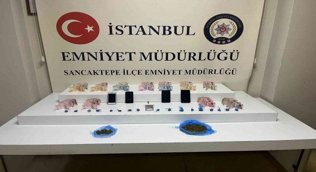 Sancaktepede üst katı kafe alt katı uyuşturucu ticarethanesi olan iş yerine baskın