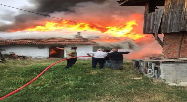 Sinopta çıkan yangında 5 ev ile bir ambar kül oldu