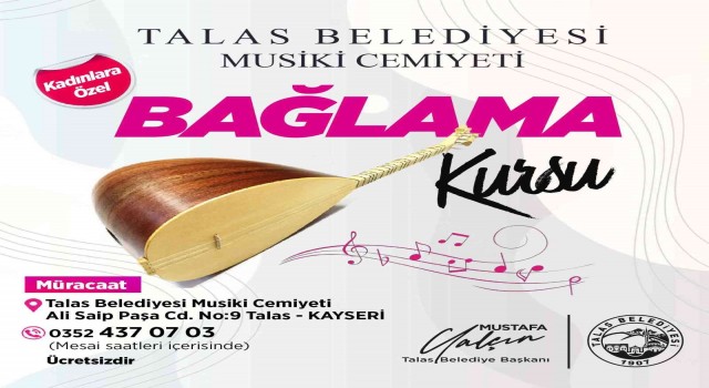 Talasta kadınlara özel bağlama kursu