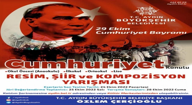 Aydın Büyükşehir Belediyesi Cumhuriyet Bayramı temalı yarışma düzenliyor