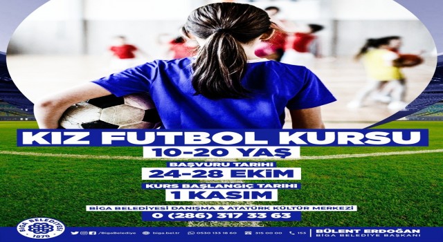Biga Belediyesi Kız Futbol Kursu başlıyor