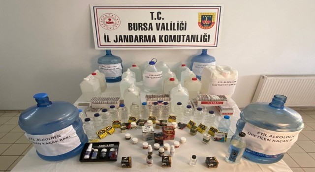 Bursada jandarmadan sahte rakı operasyonu
