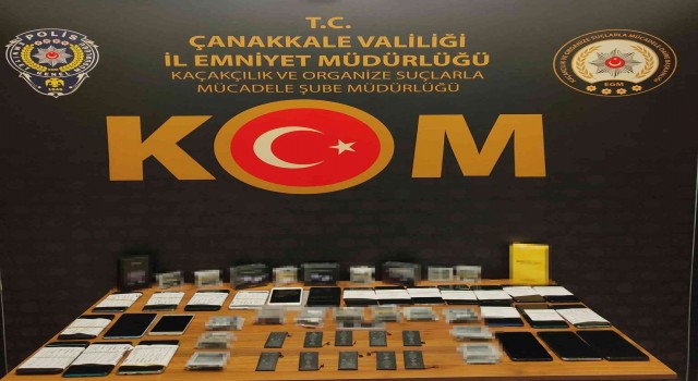 Çanakkalede telefon kaçakçılarına darbe