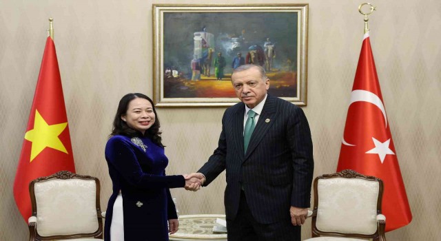 Cumhurbaşkanı Erdoğan, Vietnam Cumhurbaşkanı Yardımcısı Vo Thi Anh Xuan ile görüştü