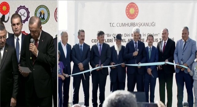 Cumhurbaşkanı Erdoğanın telekonferansla bağlandığı törenle Kemah Zeynal Karakoç Cem ve Kültür Evi açıldı