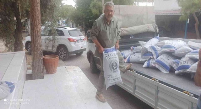 Didimde üreticilere ton tohum desteği