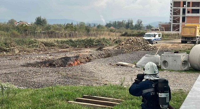 Düzcede doğal gaz boru hattında patlama meydana geldi
