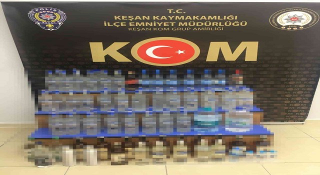 Edirnede 81 adet kaçak içki ele geçirildi