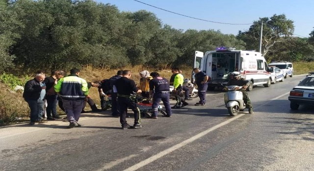Erdekte motosiklet kazası 1 kişi yaralı