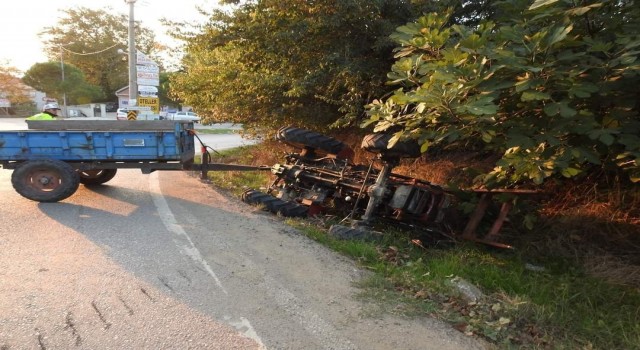 Erdekte traktör kazası 1 kişi yaralı