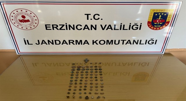 Erzincanda 85 tarihi eser ve sikke ele geçirildi