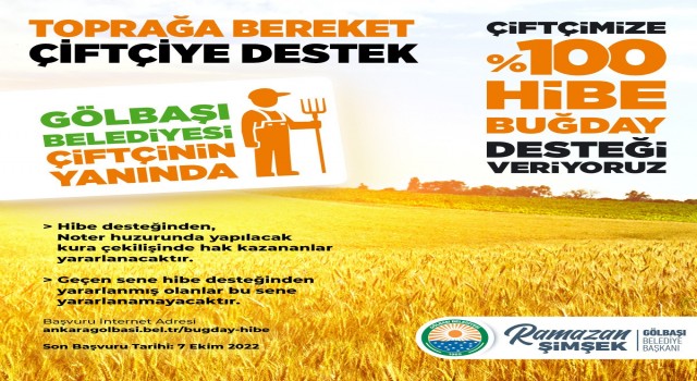 Gölbaşı Belediyesinden çiftçiye buğday tohumu desteği