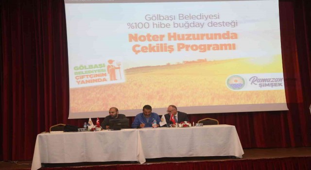 Gölbaşında yüzde 100 hibeli buğday desteğinin kuraları çekildi