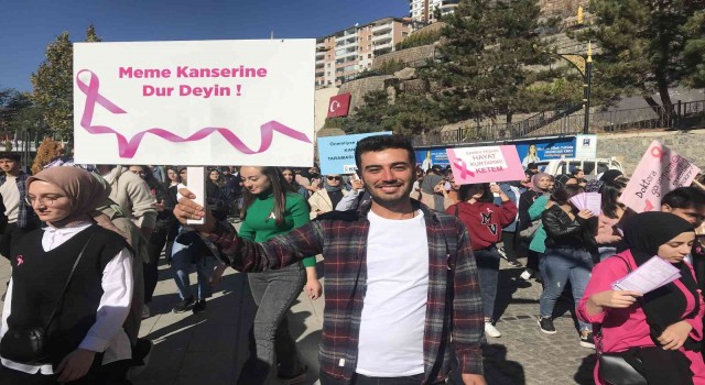 Gümüşhanede Meme kanserine farkındalık oluşturmak için yürüdüler