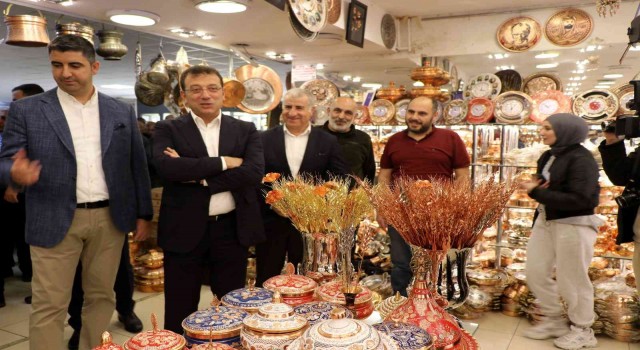 İBB Başkanı İmamoğlu Erzincanda esnafla buluştu
