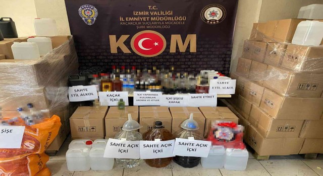 İzmirde yaklaşan yılbaşı öncesi sahte içki operasyonu
