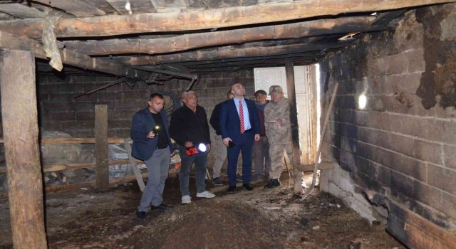 Kaymakam Çakaldan ahırı yanan aileye ziyaret