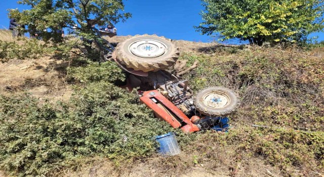 Kirazda traktör devrildi: 1 ölü