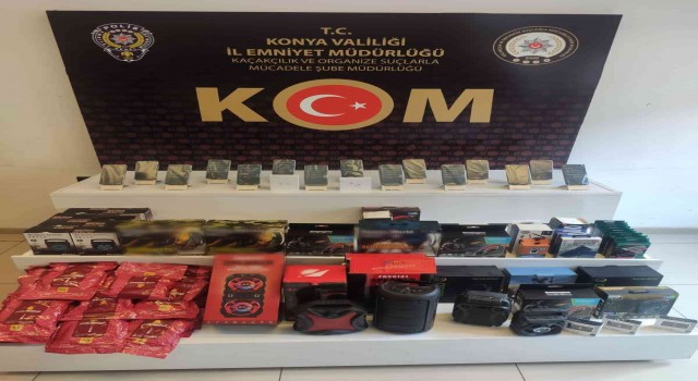 Konyada 2 ayrı iş yerine kaçakçılık operasyonu