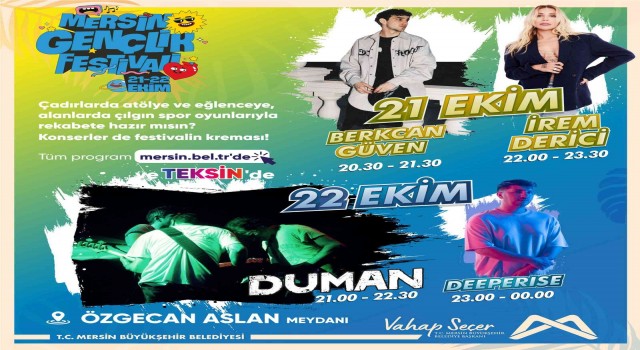 Mersin Gençlik Festivali 21-22 Ekimde