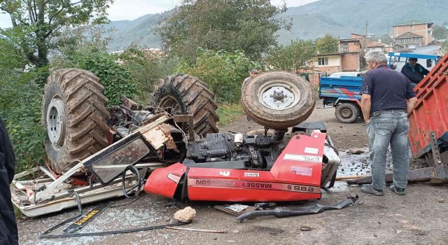 Orduda traktör uçurumdan yuvarlandı: 1 yaralı