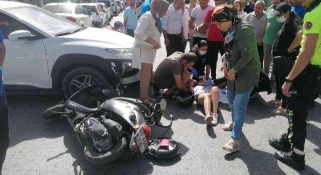 Otomobille motosiklet çarpıştı: 1 yaralı
