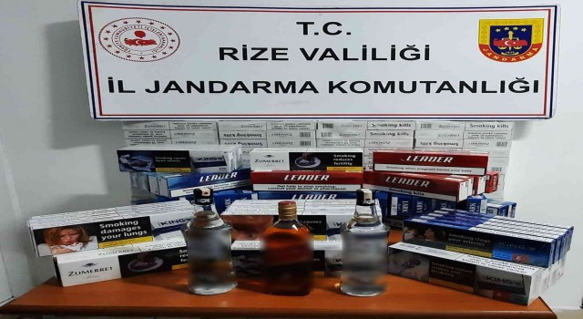Rizede kaçak içki ve sigara operasyonu
