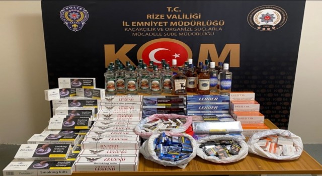 Rizede sigara ve alkol kaçakçılığı yapan 2 yabancı uyruklu şahıs sınır dışı edildi