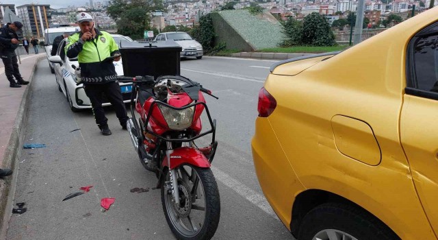 Samsunda motosiklet taksiyle çarpıştı: 1 yaralı
