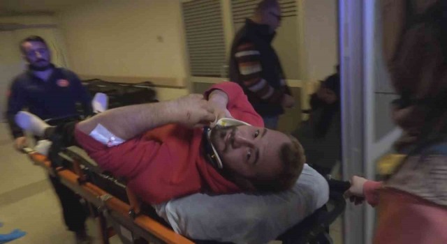 Takla atan otomobildeki 2 kişi yaralandı