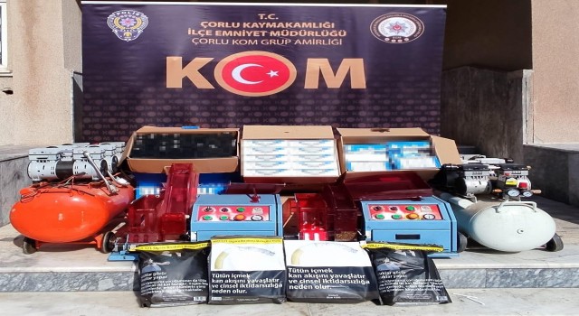 Tekirdağda 196 bin makaron ele geçirildi