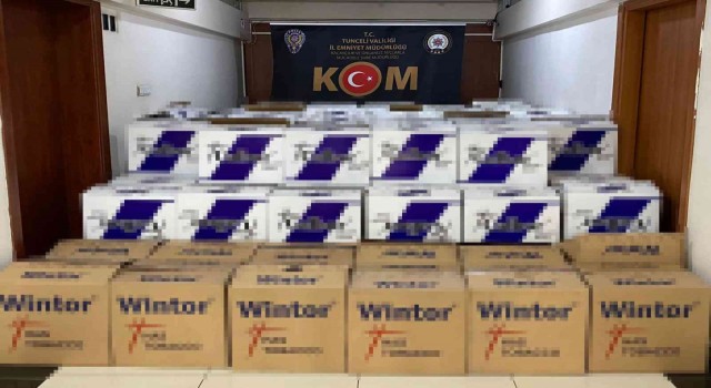 Tuncelide 1 milyon 920 bin kaçak makaron ele geçirildi