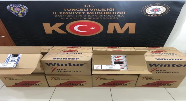 Tuncelide 160 bin kaçak makaron ele geçirildi
