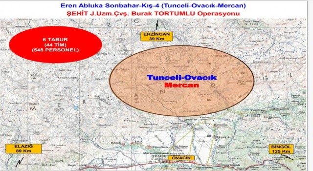 Tuncelide Eren Abluka Sonbahar-Kış-4 Şehit Jandarma Uzman Çavuş Burak Tortumlu operasyonu başlatıldı