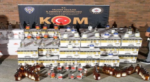 Yalovada bin 380 şişe kaçak alkol ele geçirildi