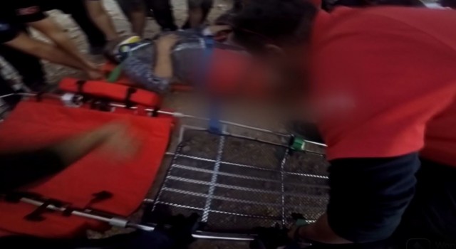 Yamaçta ayağı kırılan vatandaşa helikopterle nefes kesen kurtarma