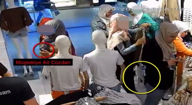 Yankesici kadınlar güvenlik kameralarına yakalandı